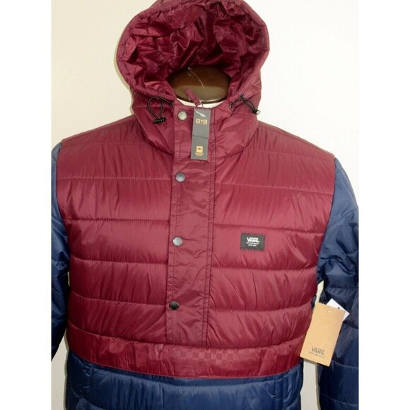 Vans Men's Hutton Anorak Puffer Pullover Jacket Dress Blues Port Royale NWT - Picture 2 of 7